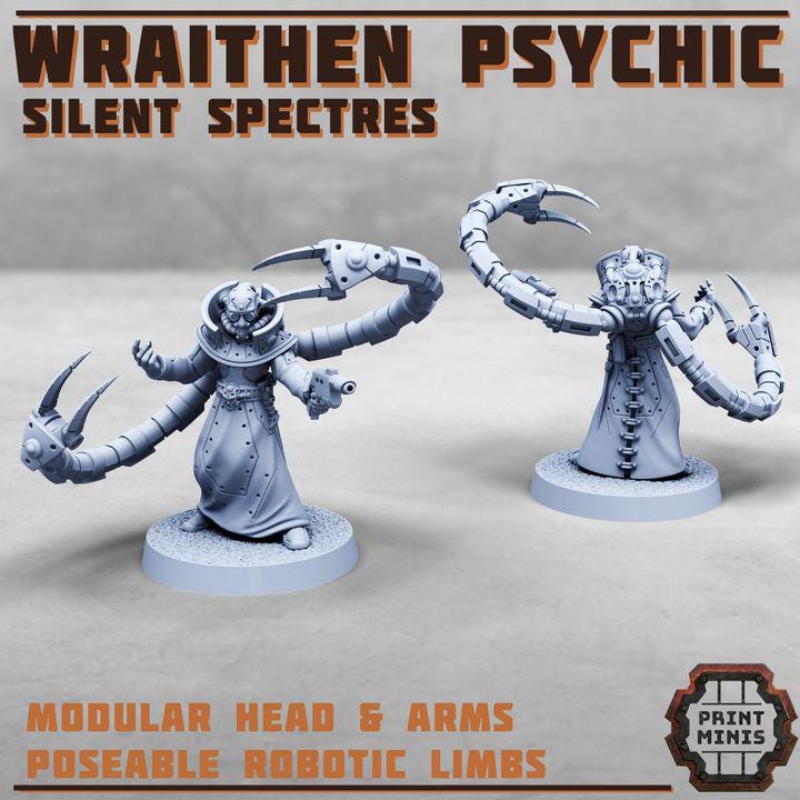 Wraithen Psychics, Silent Spectres (2 Variants Available) - Print Minis