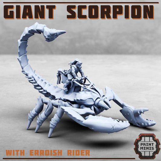 Giant Scorpion with Erroish Rider - Print Minis