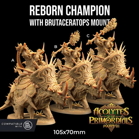 Reborn Champion - Brutaceratops Rider (2 Variants Available) - Dragon Trapper's Lodge