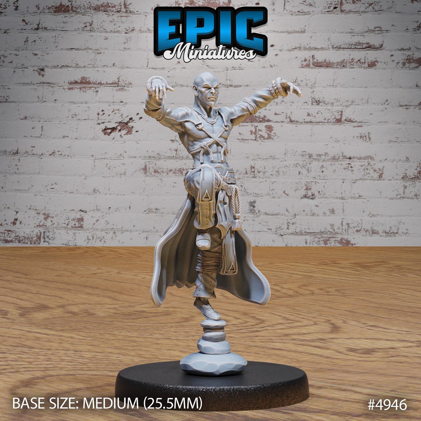 Monk Adventurer Male (3 Variants Available) - Epic Miniatures