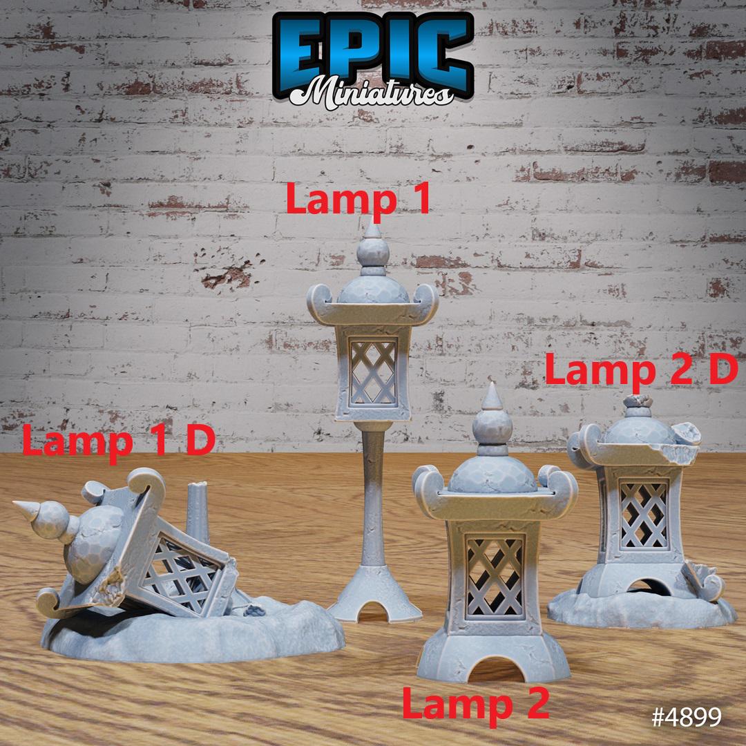 Eastern Temple Lamps, Scatter Set (8 Variants Available) - Epic Miniatures