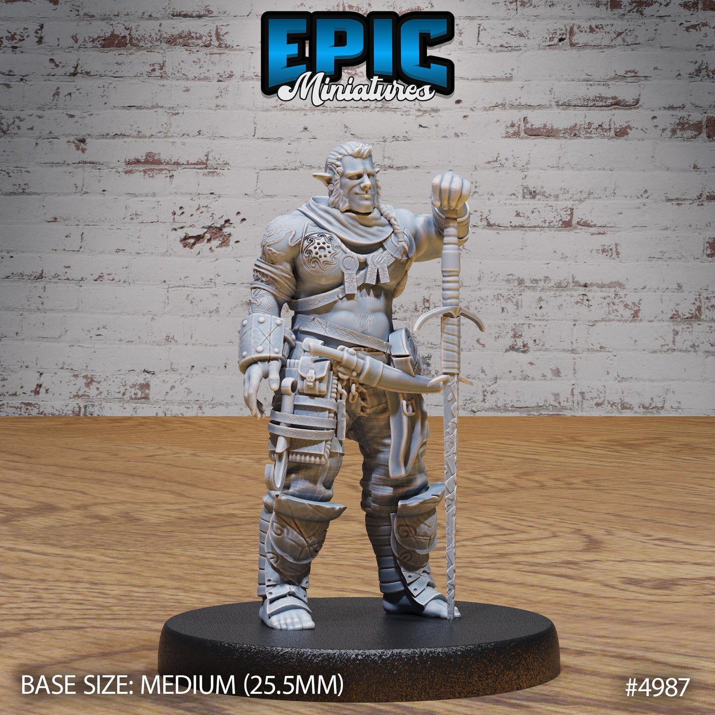 Half Orc Adventurer (3 Variants Available) - Epic Miniatures