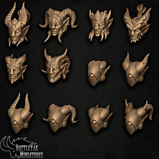 Talun Vindicator Heads, Customisation Pack - 32mm Scale (12 Variants Available) - Battle Yak