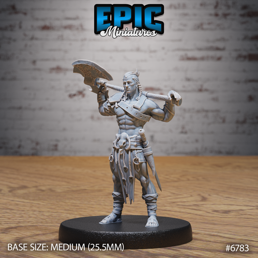Axe Barbarian (2 Variants Available) - Epic Miniatures