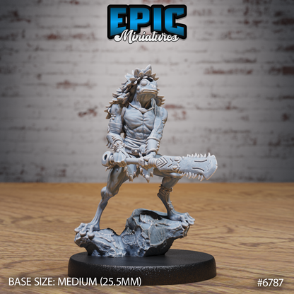 Frog Folk Hunters with Leaf Cloaks (3 Variants Available) - Epic Miniatures