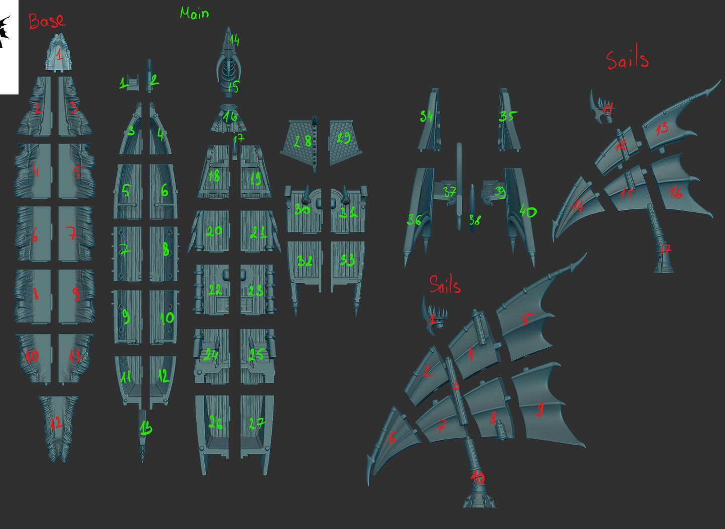 Dark Elf Ship, The Crescent (Playable Terrain Piece) - Epic Miniatures
