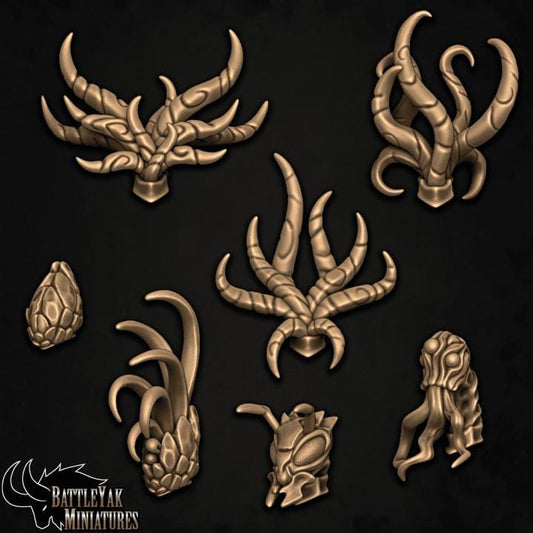 Uldrazan Biomancer Heads, Customisation Pack - 28mm Scale (7 Variants Available) - Battle Yak