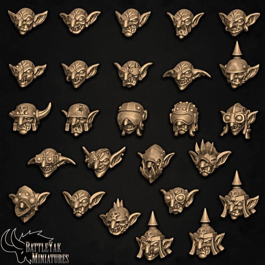 Skumgrot Heads, Longsnoots - Customisation Pack - 32mm Scale (26 Variants Available) - Battle Yak