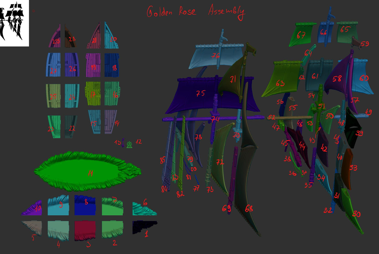 Sailing Ship, the Golden Rose - Epic Miniatures