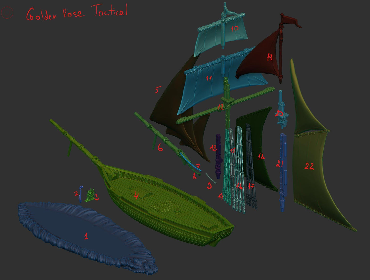 Sailing Ship, the Golden Rose - Epic Miniatures