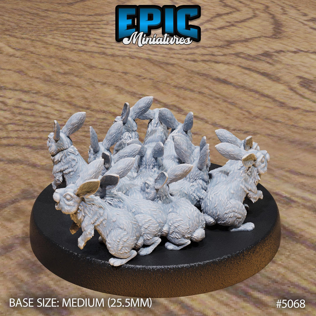 Black Rabbit Swarm Rabbit Swarm (2 Variants Available) - Epic Miniatures – Couatl's Hoard