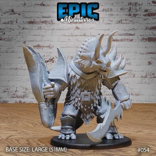 Triceratops Folk Warrior (3 Variants Available) - Epic Miniatures