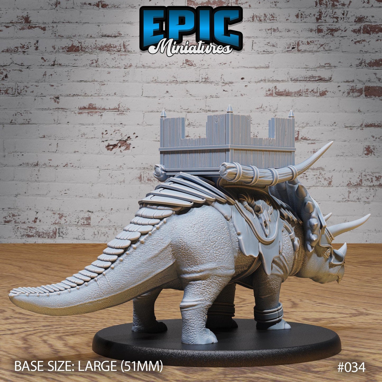 Lizardfolk Army, Triceratops (3 Variants Available) - Epic Miniatures