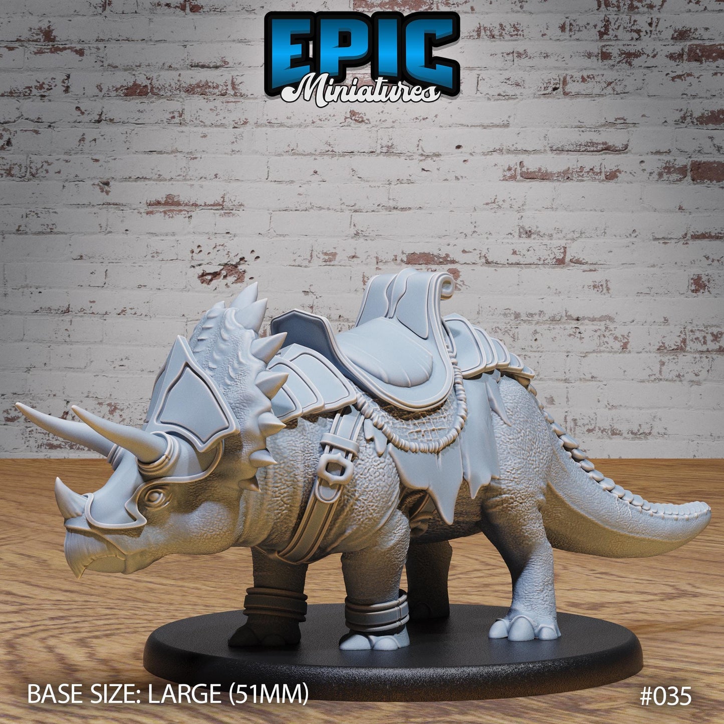 Lizardfolk Army, Triceratops (3 Variants Available) - Epic Miniatures