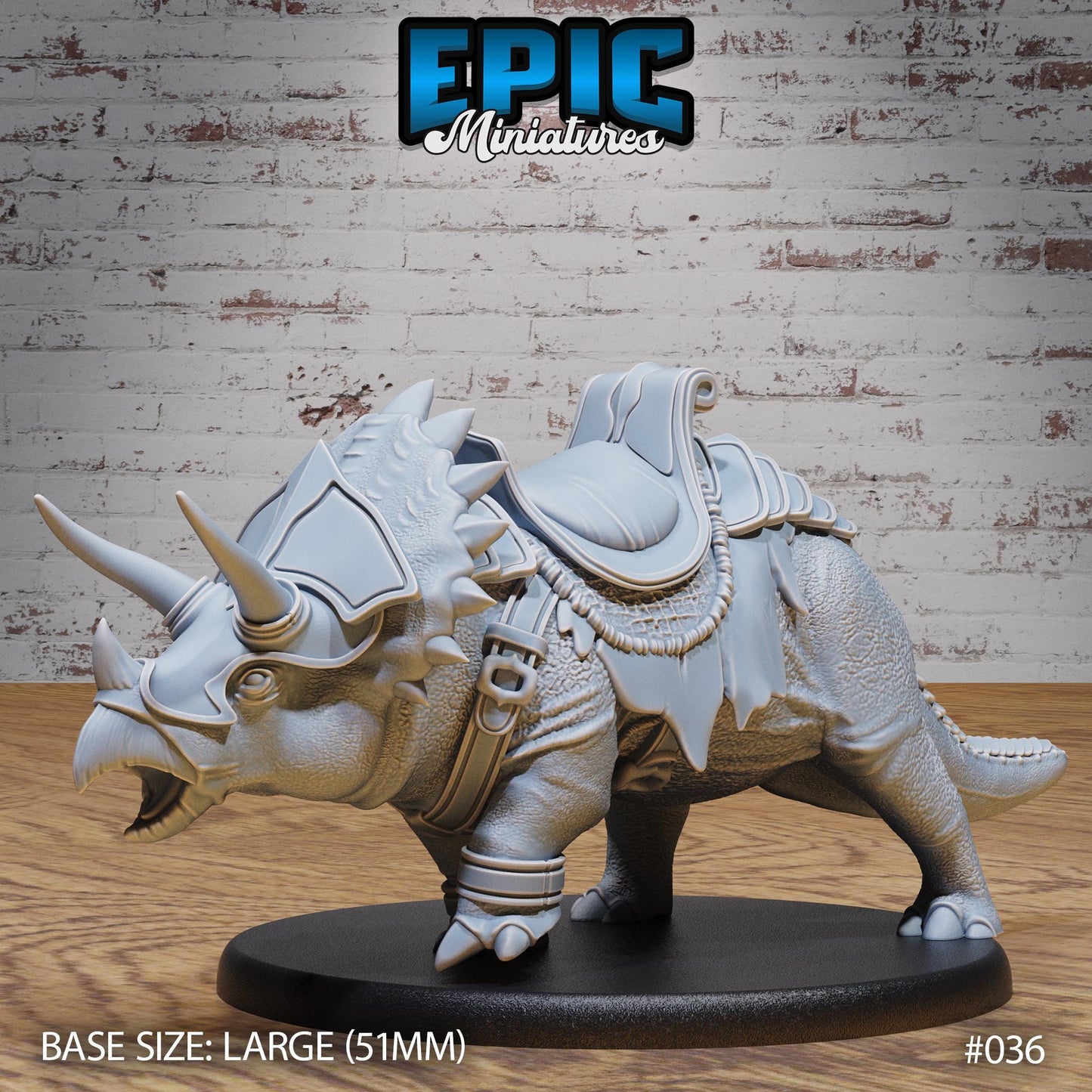 Lizardfolk Army, Triceratops (3 Variants Available) - Epic Miniatures