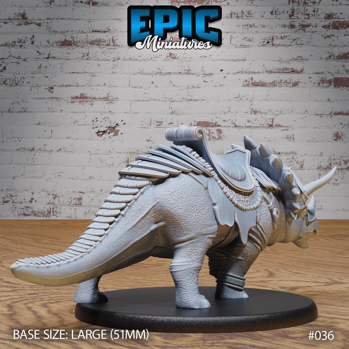 Lizardfolk Army, Triceratops (3 Variants Available) - Epic Miniatures