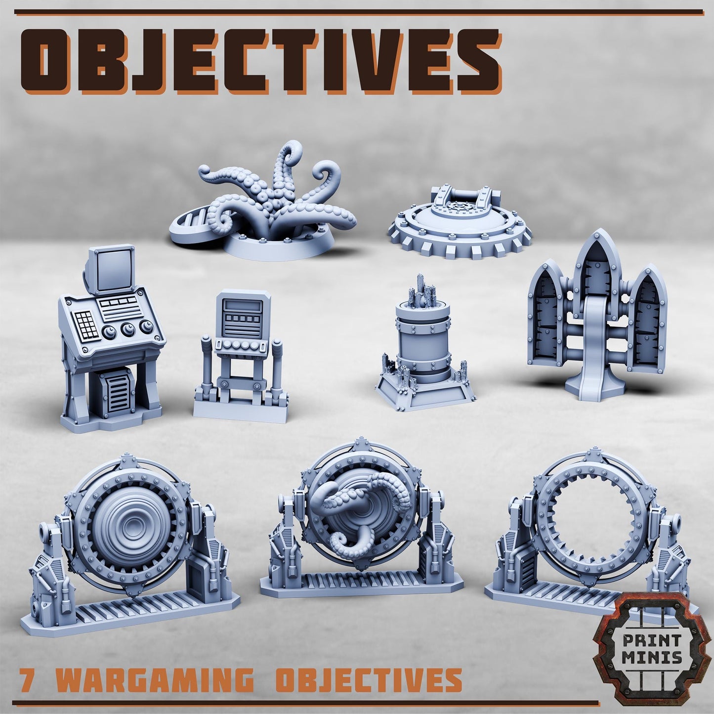 Wargaming Objectives, Scenery Kit (9 Variants Available) - Print Minis