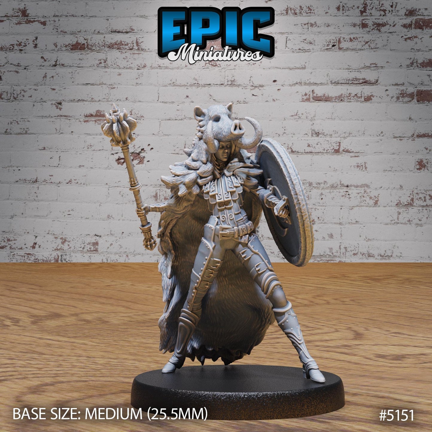 Boar Coat Warrior Lady (3 Variants Available) - Epic Miniatures