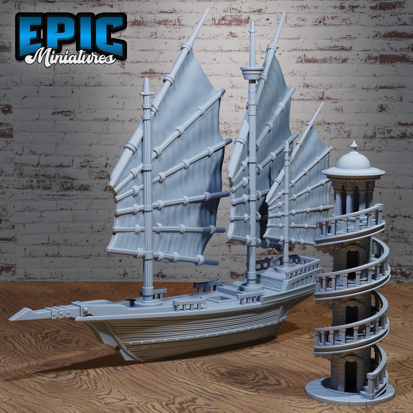 Oriental Lighthouse and Boat (2 Variants Available) - Epic Miniatures