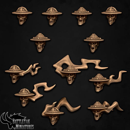 Spectral Heads, Customisation Pack - 28mm Scale (12 Variants Available) - Battle Yak