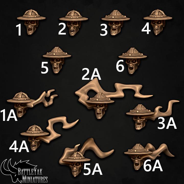 Spectral Heads, Customisation Pack - 32mm Scale (12 Variants Available) - Battle Yak