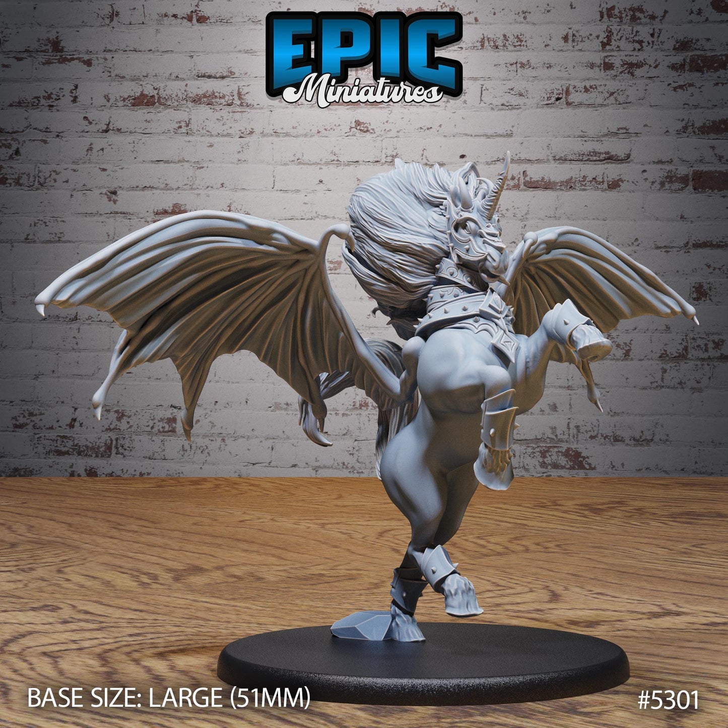 Dark Unicorn, Winged (2 Variants Available) - Epic Miniatures