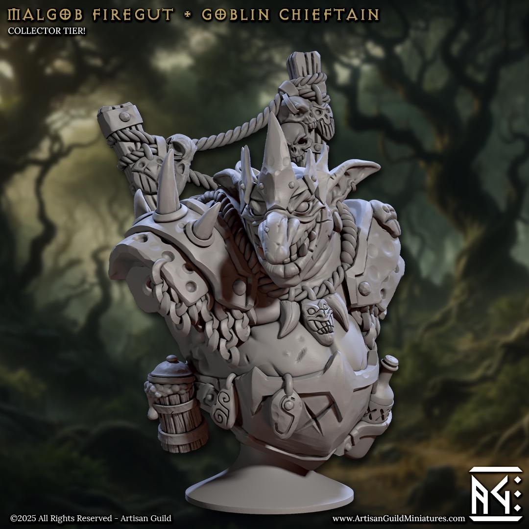 Malgob Firegut, Goblin Chieftain Bust - Artisan Guild