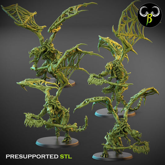 Goregyls, Bone Gargoyles - Axe Squad (4 Variants Available) - Clay Beast Creations
