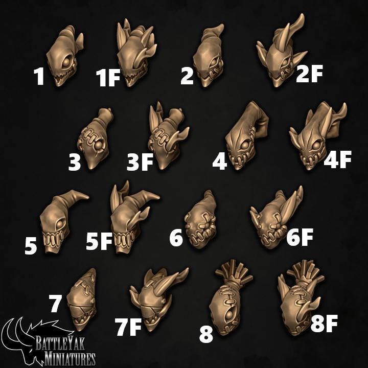 Candlejack Heads, Customisation Pack - 32mm Scale (16 Variants Available) - Battle Yak