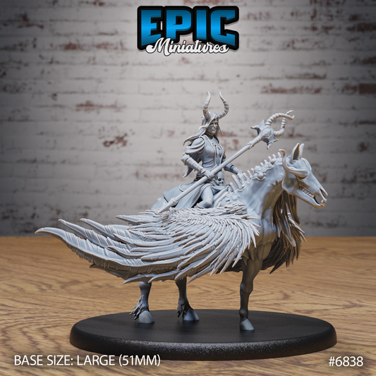 Hel Avatar Riding a Helhest, Infernal Three-Legged Horse (5 Variants Available) - Epic Miniatures