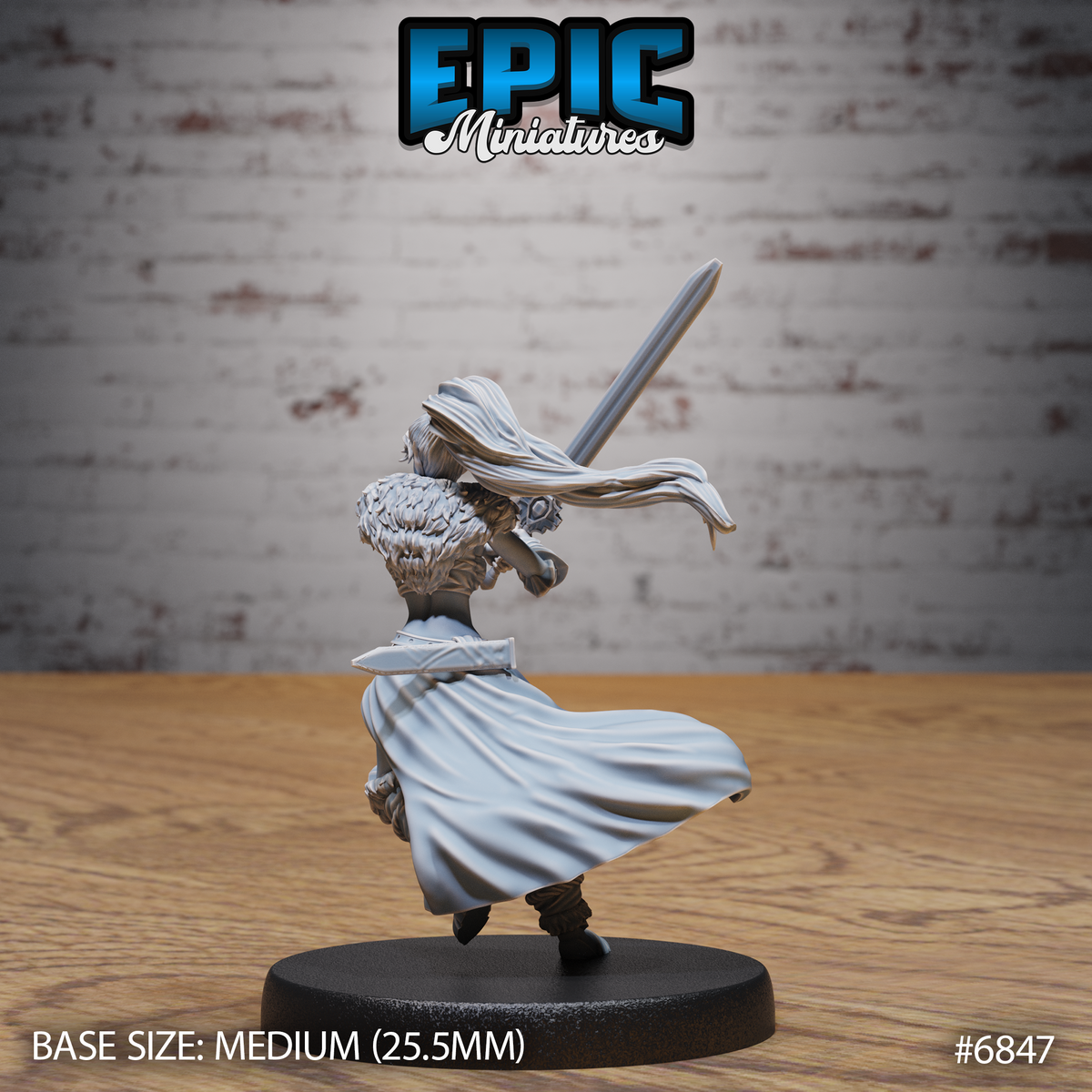 Elven Barbarian, Female (3 Variants Available) - Epic Miniatures