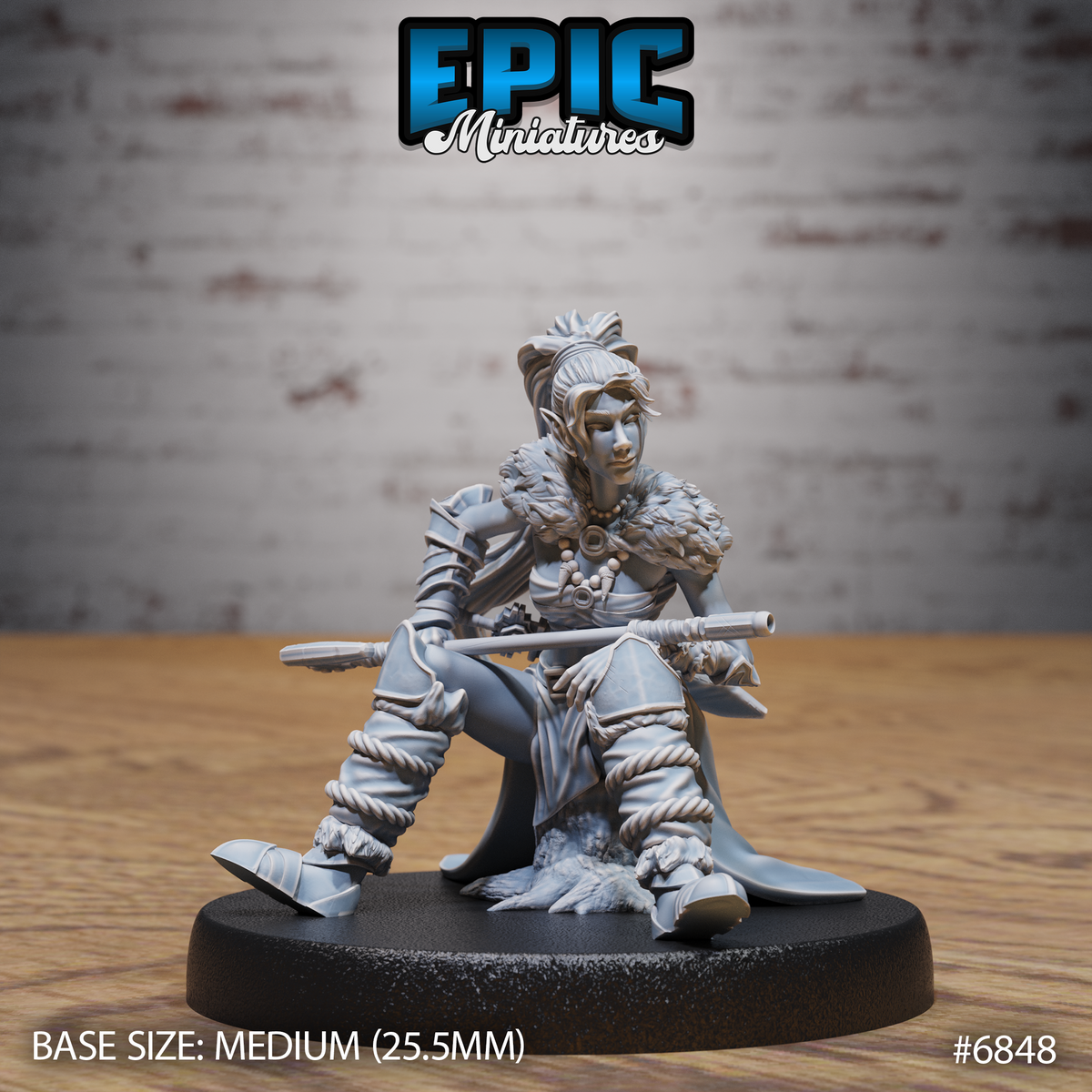 Elven Barbarian, Female (3 Variants Available) - Epic Miniatures