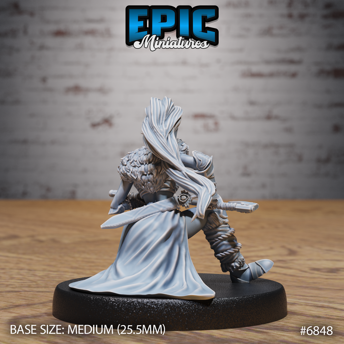 Elven Barbarian, Female (3 Variants Available) - Epic Miniatures