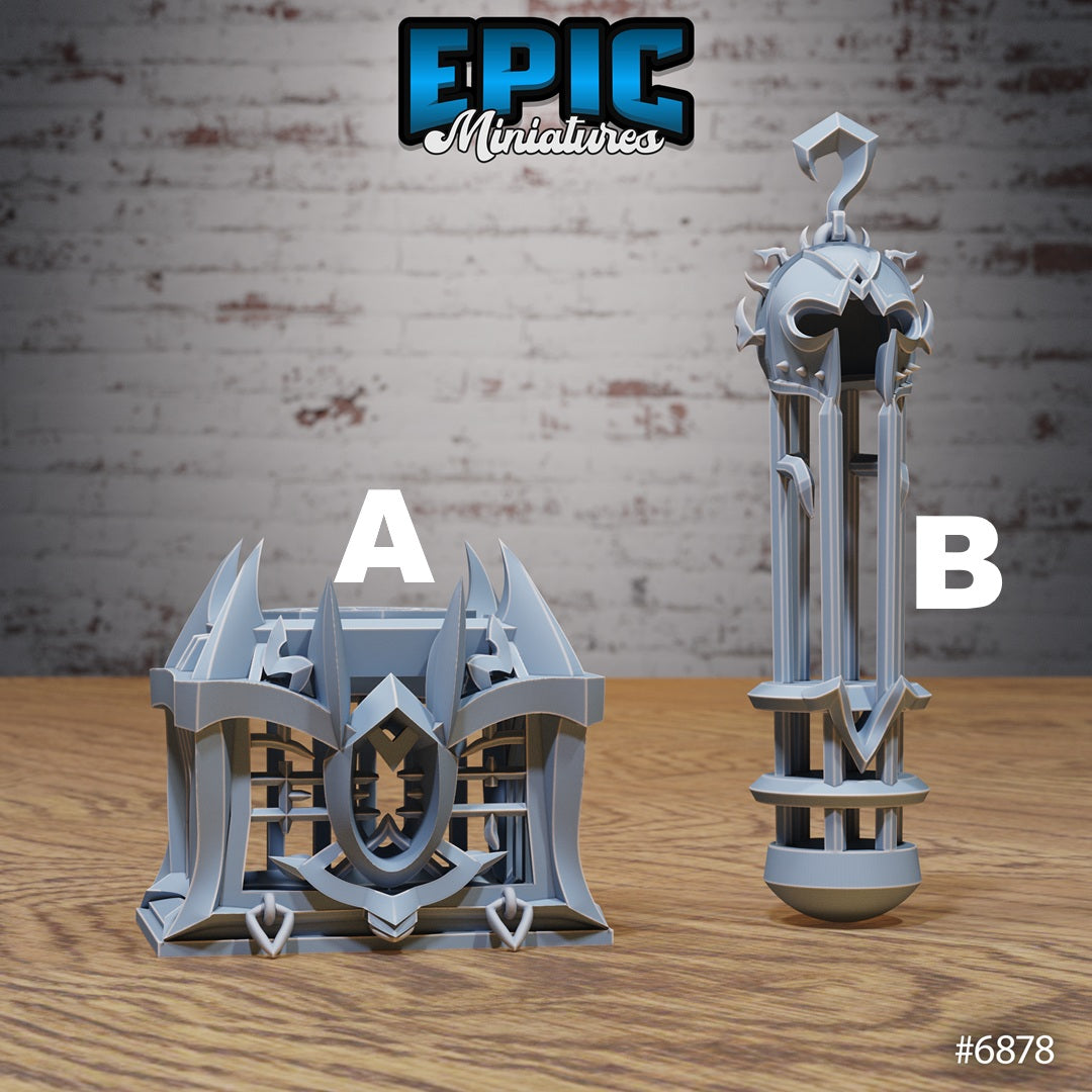 Knight's Honour, Castle Scatter Set - Cages, Doors and Chests (7 Variants Available) - Epic Miniatures