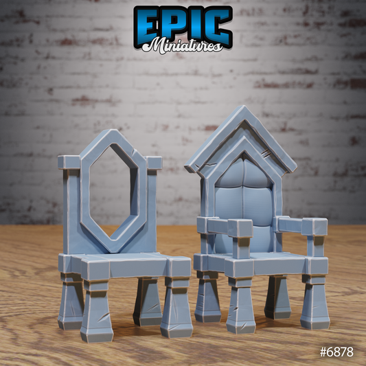 Knight's Honour, Castle Scatter Set - Chairs, Bookcases and Tables (7 Variants Available) - Epic Miniatures