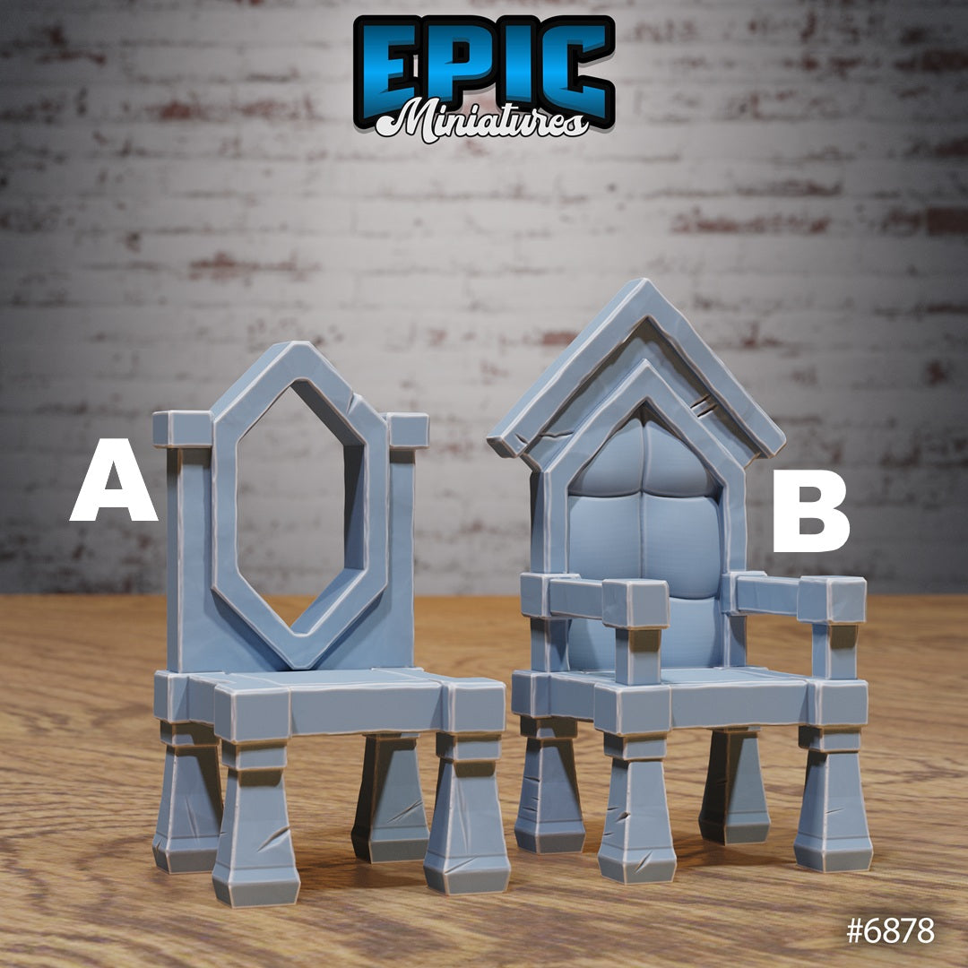 Knight's Honour, Castle Scatter Set - Chairs, Bookcases and Tables (7 Variants Available) - Epic Miniatures