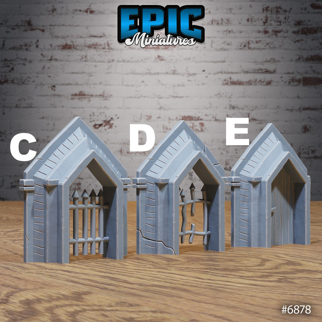 Knight's Honour, Castle Scatter Set - Cages, Doors and Chests (7 Variants Available) - Epic Miniatures