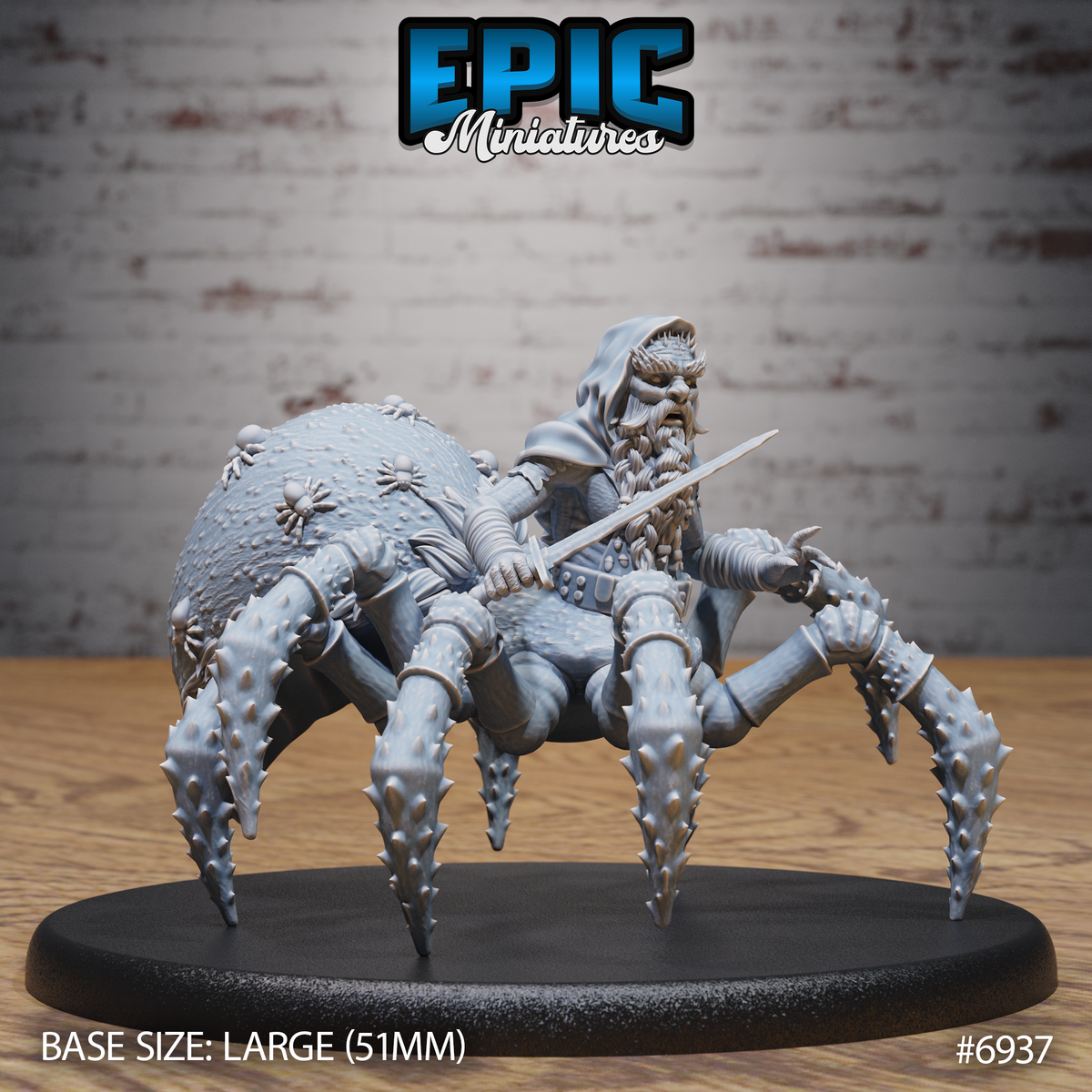 Dwarf Drider, Spider-Dwarf Creature (3 Variants Available) - Epic Miniatures