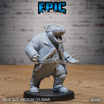 Hippo Pirate (3 Variants Available) - Epic Miniatures
