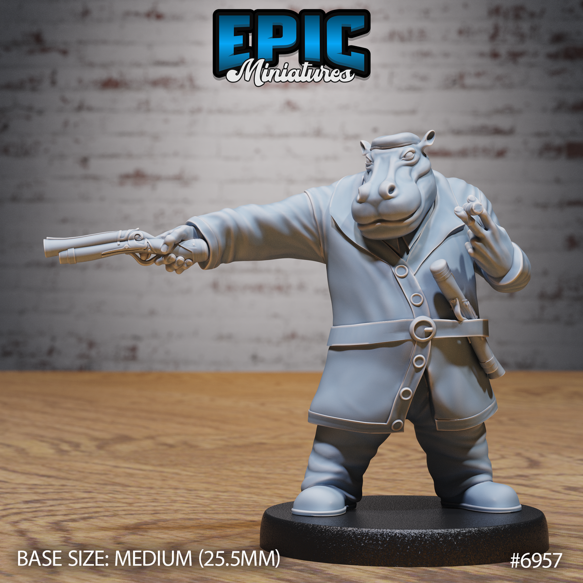 Hippo Pirate (3 Variants Available) - Epic Miniatures
