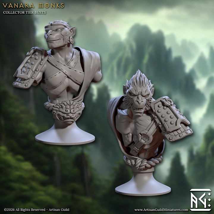 Vanaran Busts - Ape and Monkey Folk Statuettes (6 Variants Available) - Artisan Guild