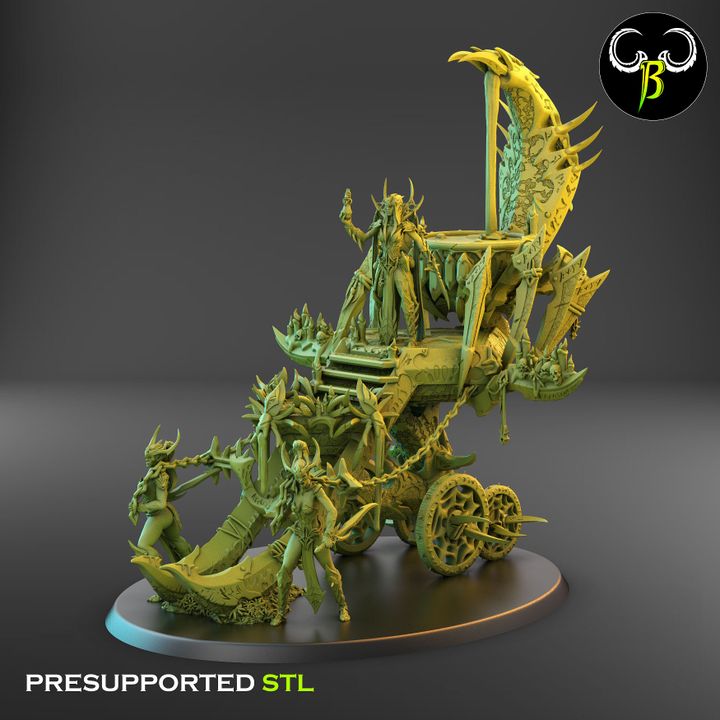 Altar of the 8 - Dark Elf Poison Chariot (2 Variants Available) - Clay Beast Creations