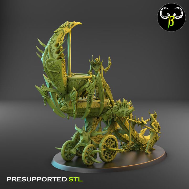Altar of the 8 - Dark Elf Poison Chariot (2 Variants Available) - Clay Beast Creations