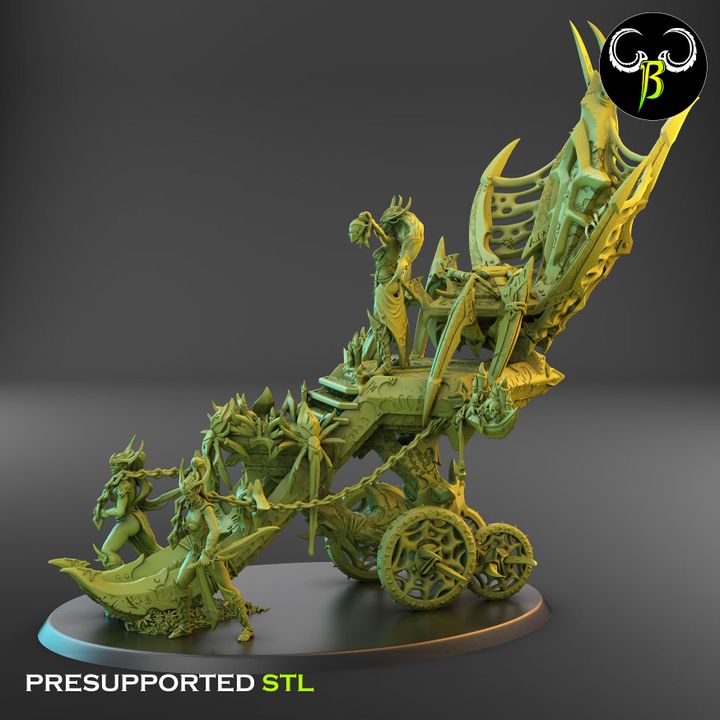 Altar of the 8 - Dark Elf Poison Chariot (2 Variants Available) - Clay Beast Creations