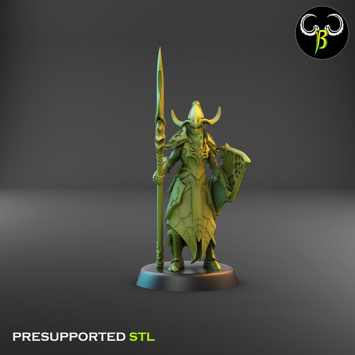 Cultists of the Web - Melee, Dark Elf Lance Squad 2 (4 Variants Available) - Clay Beast Creations