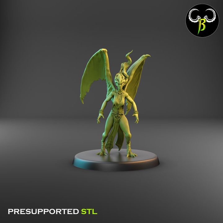Dark Raptors - Bat-Winged Harpies, Claw Squad (7 Variants Available) - Clay Beast Creations