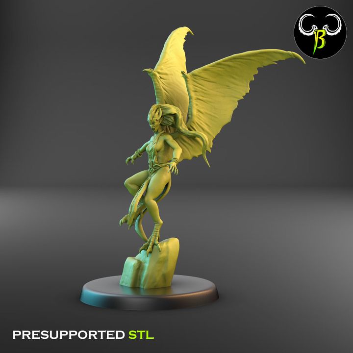Dark Raptors - Bat-Winged Harpies, Claw Squad (7 Variants Available) - Clay Beast Creations