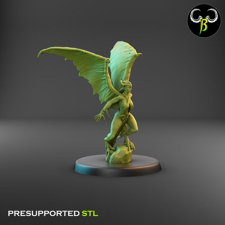 Dark Raptors - Bat-Winged Harpies, Claw Squad (7 Variants Available) - Clay Beast Creations