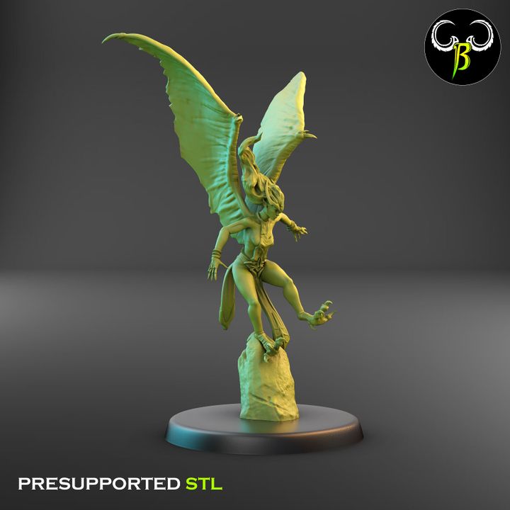 Dark Raptors - Bat-Winged Harpies, Claw Squad (7 Variants Available) - Clay Beast Creations