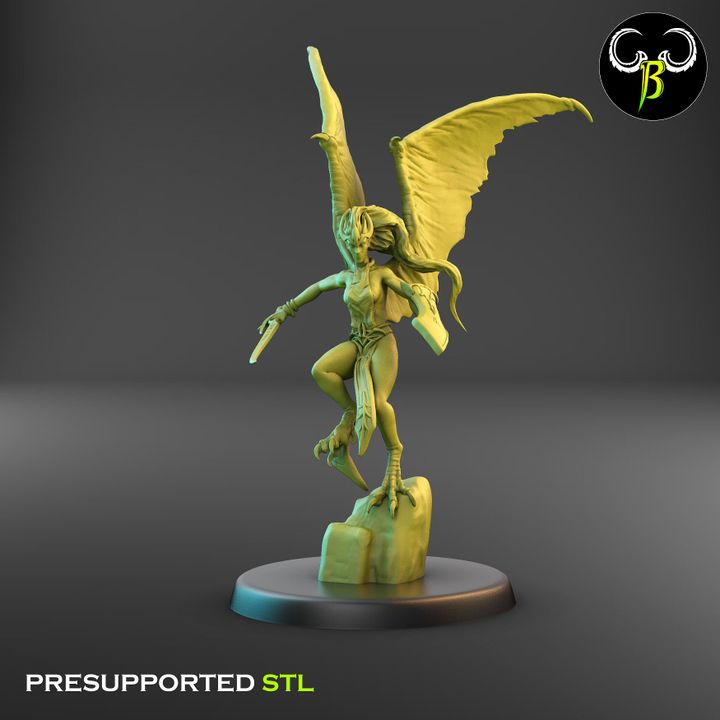 Dark Raptors - Bat-Winged Harpies, Weapon Squad (7 Variants Available) - Clay Beast Creations